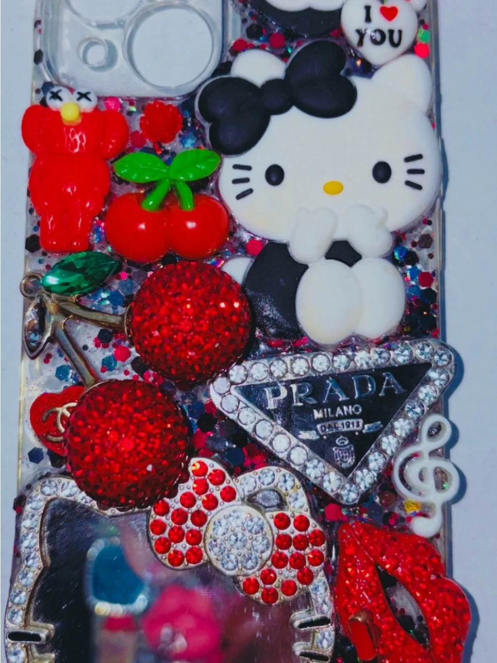Hello Kitty Yellow Popcorn & Candy Phone Charm Case